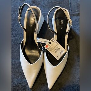 White Zara heels